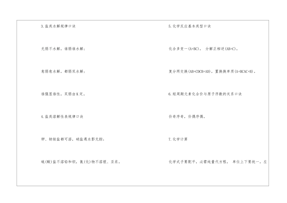 高考冲刺-化学记忆口诀_第3页