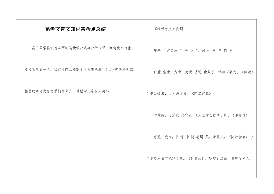 高考文言文知识常考点总结_第1页