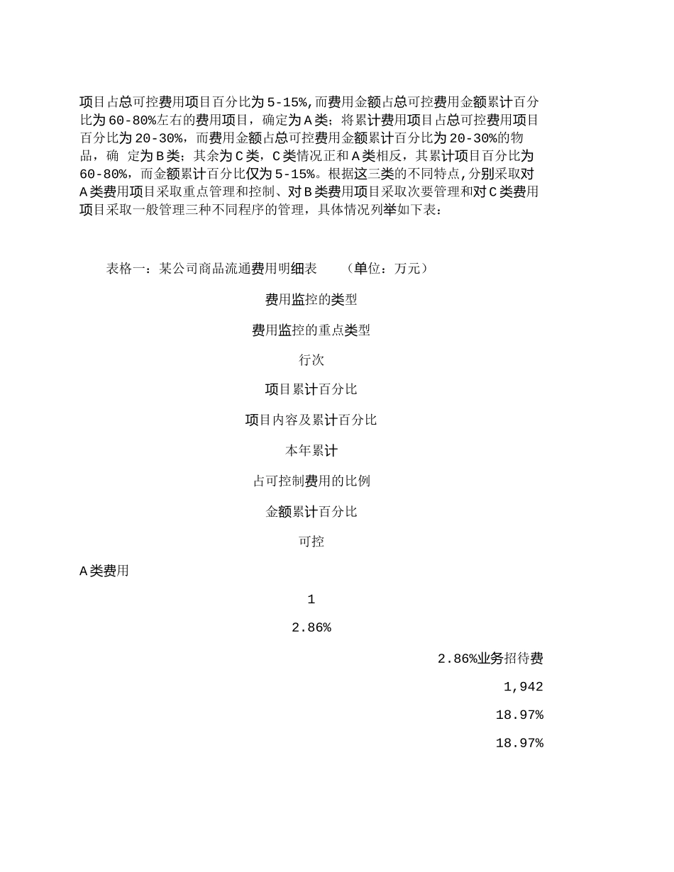 【2022精编】【精品文档-管理学】浅谈ABC分类法在费用管理中的应用_其它_第2页