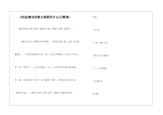 鲁迅的散文集都有什么