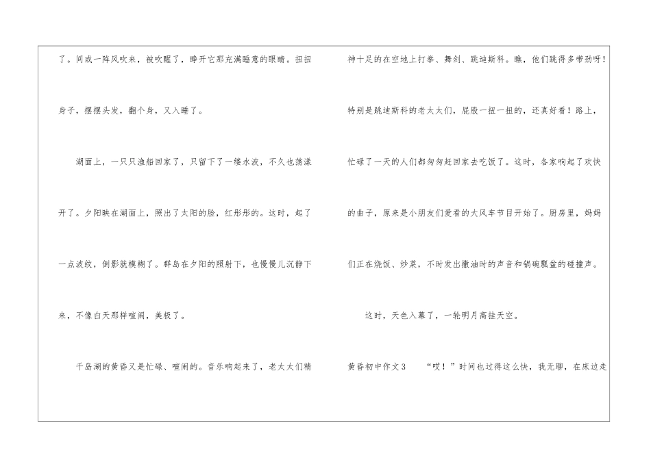 黄昏初中作文_第3页