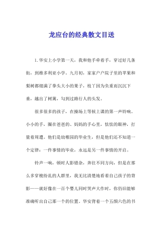 龙应台的经典散文目送