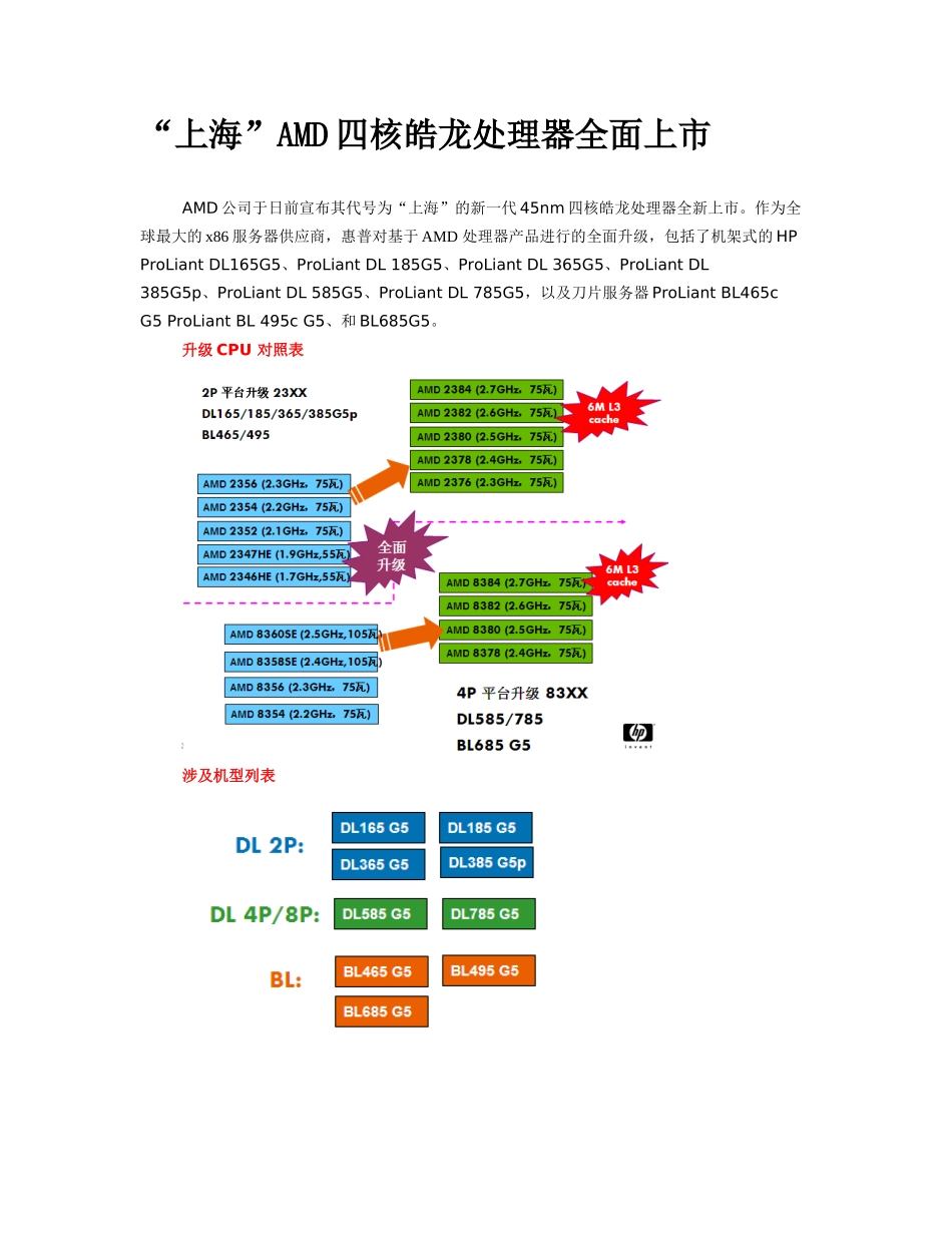 【2022精编】上海AMD四核皓龙处理器全面上市_第1页