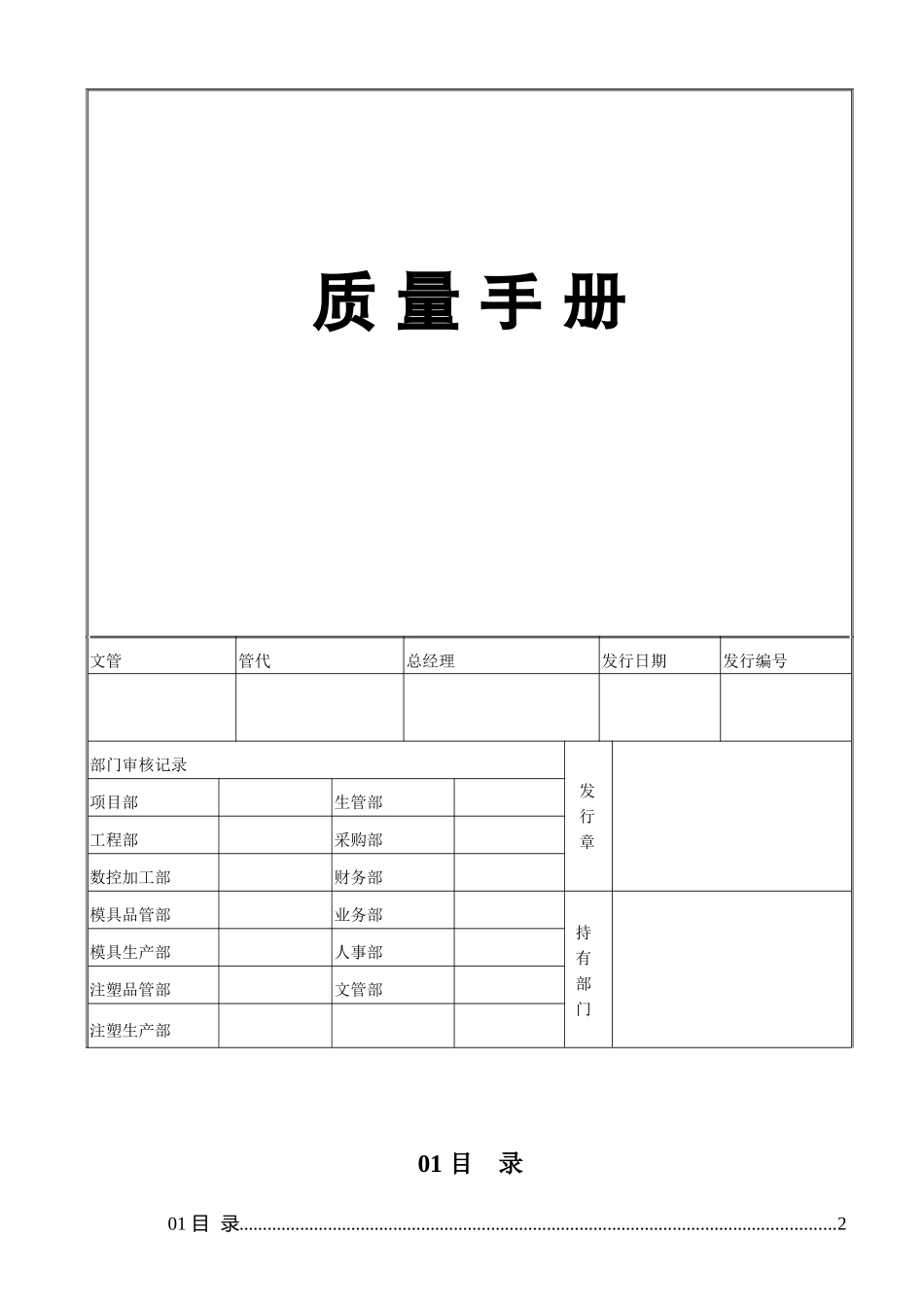【2022精编】上海xx塑料模具公司-质量手册(DOC 47页)(2)_第1页