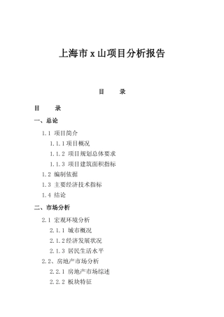 【2022精编】上海市金山项目分析报
