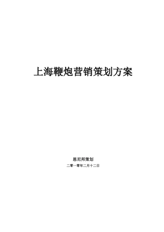 【2022精编】上海市烟花爆竹策划方案
