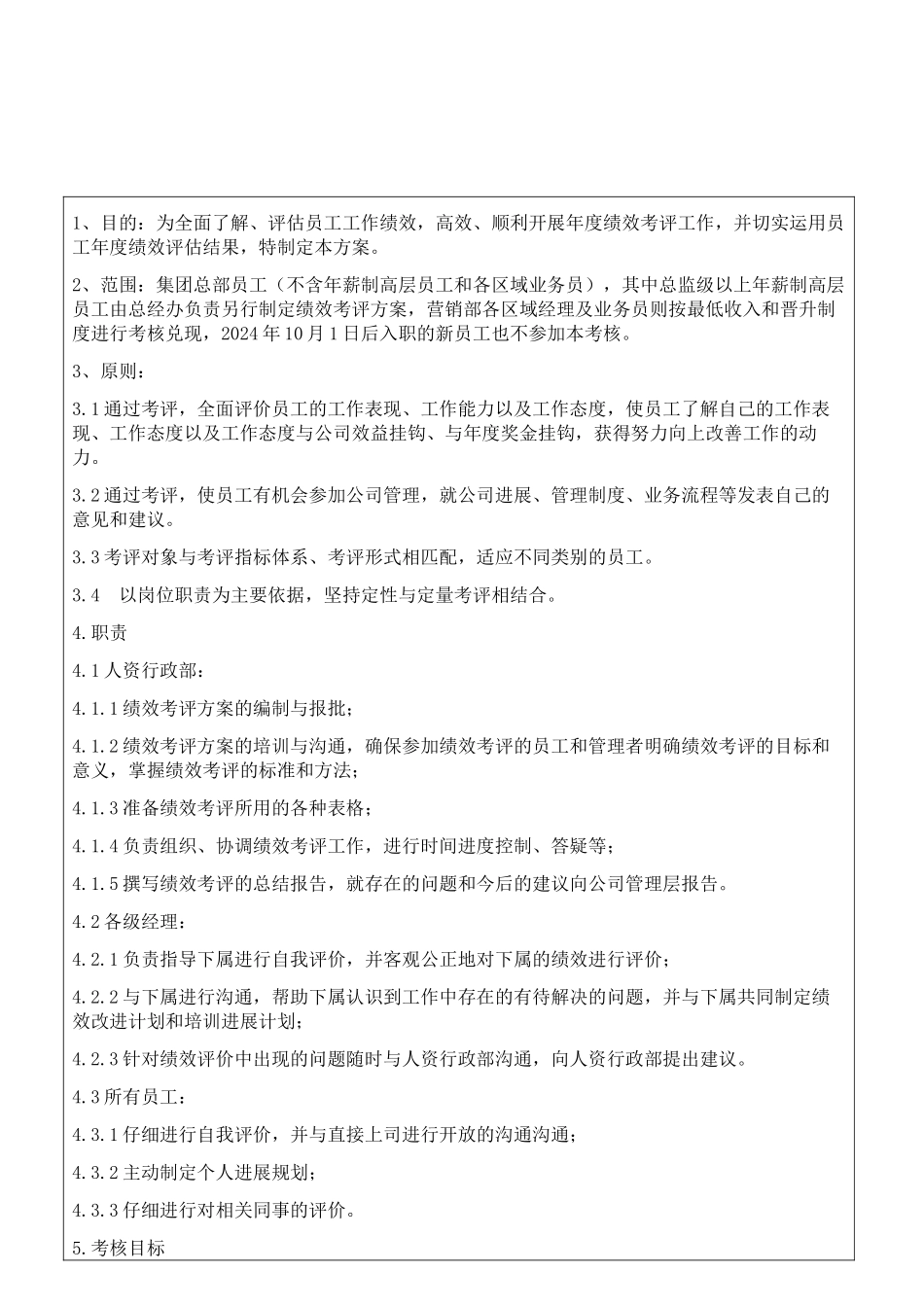 -GLBZ-001粤景集团2024年年度绩效考评方案_第2页