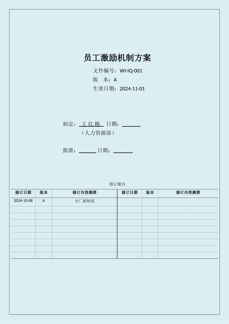 001-员工激励机制方案_第1页