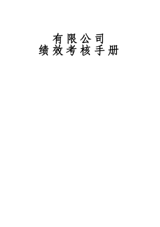 010绩效考核手册