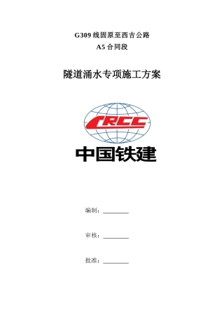 01隧道涌水专项施工方案