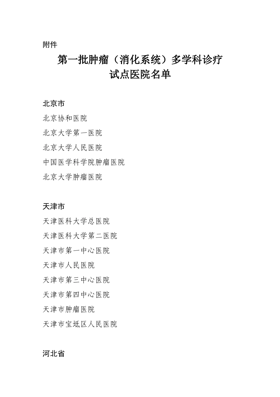 12-04关于印发第一批肿瘤（消化系统）多学科诊疗试点医院名单的通知_第2页
