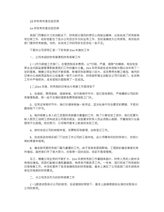 15年财务年度总结范例word版