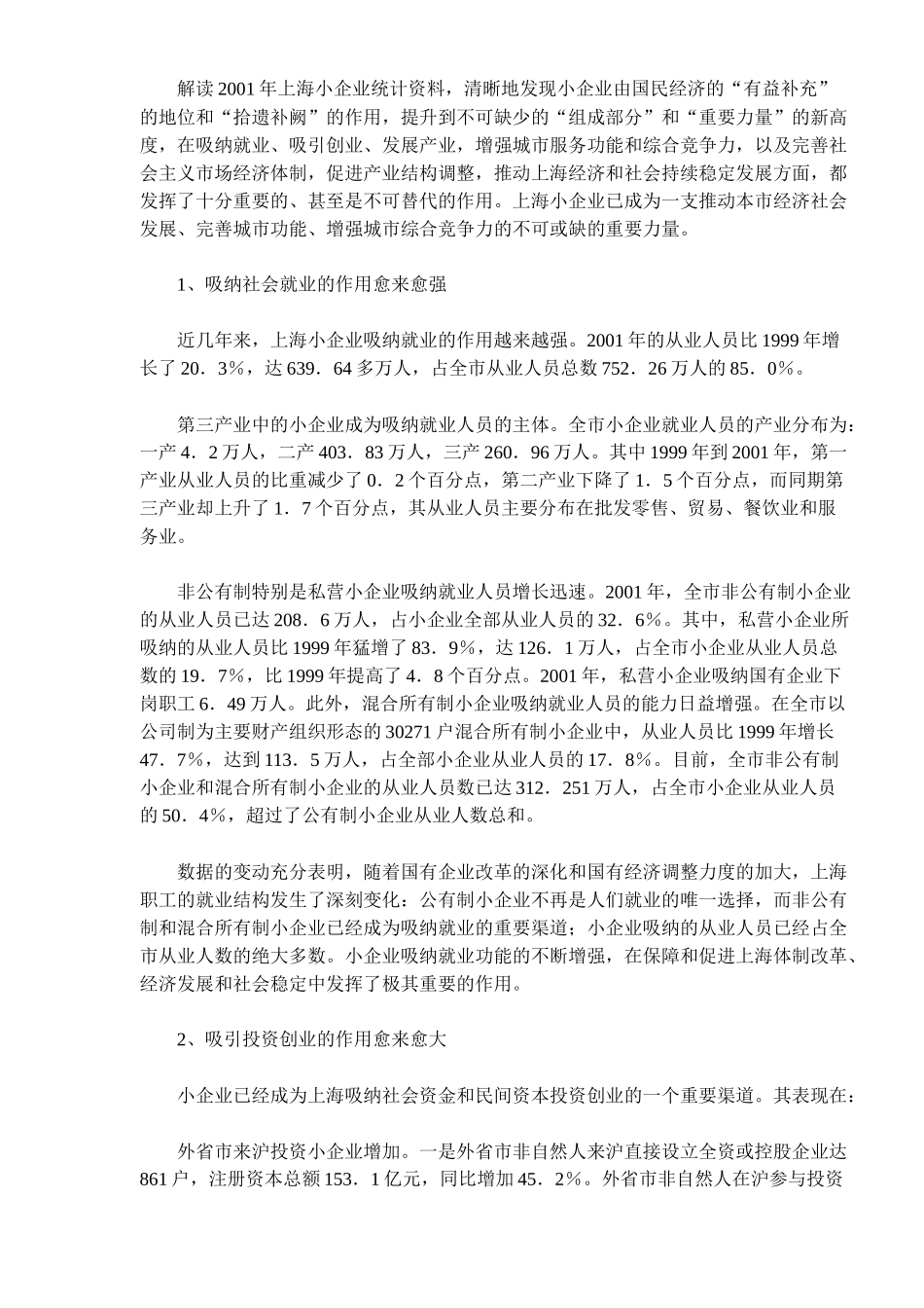 【2022精编】上海小企业改革和发展情况分析_第2页