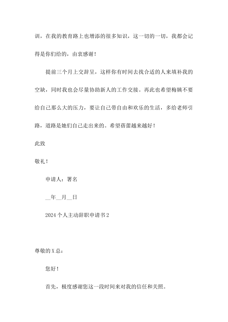 2024个人主动辞职申请书_第2页