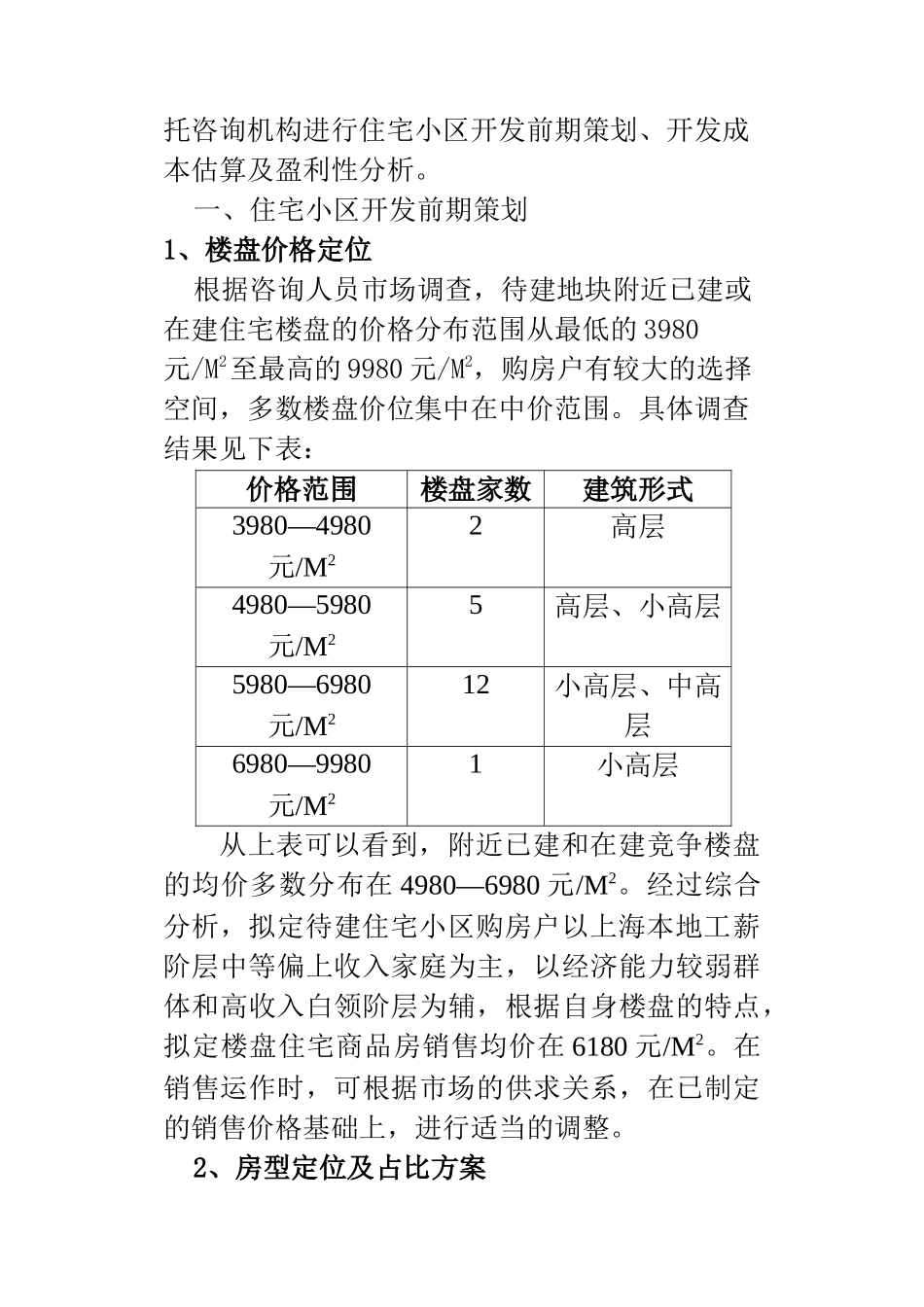 【2022精编】上海住宅小区开发前期策划及投资咨询_第2页