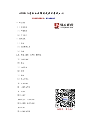 2024临床执业医师考试大纲【实践技能+笔试】