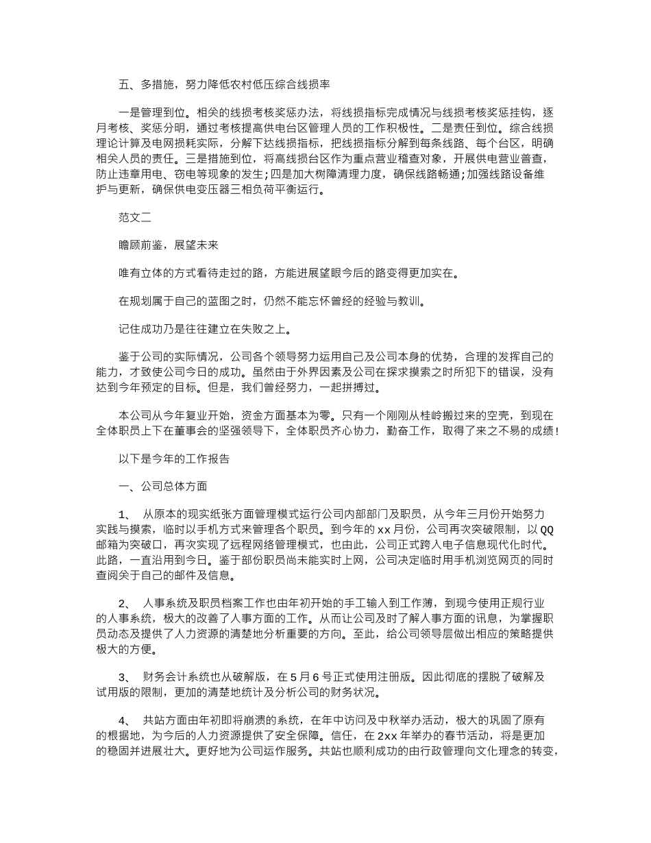 2024公司年度工作报告范文_第2页