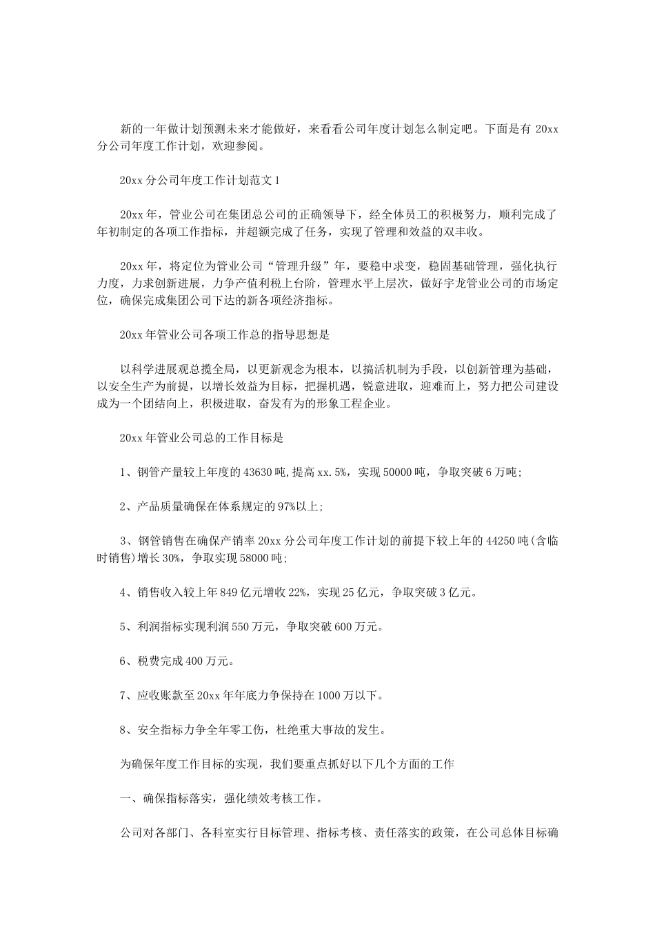 2024分公司年度工作计划怎么写_第1页