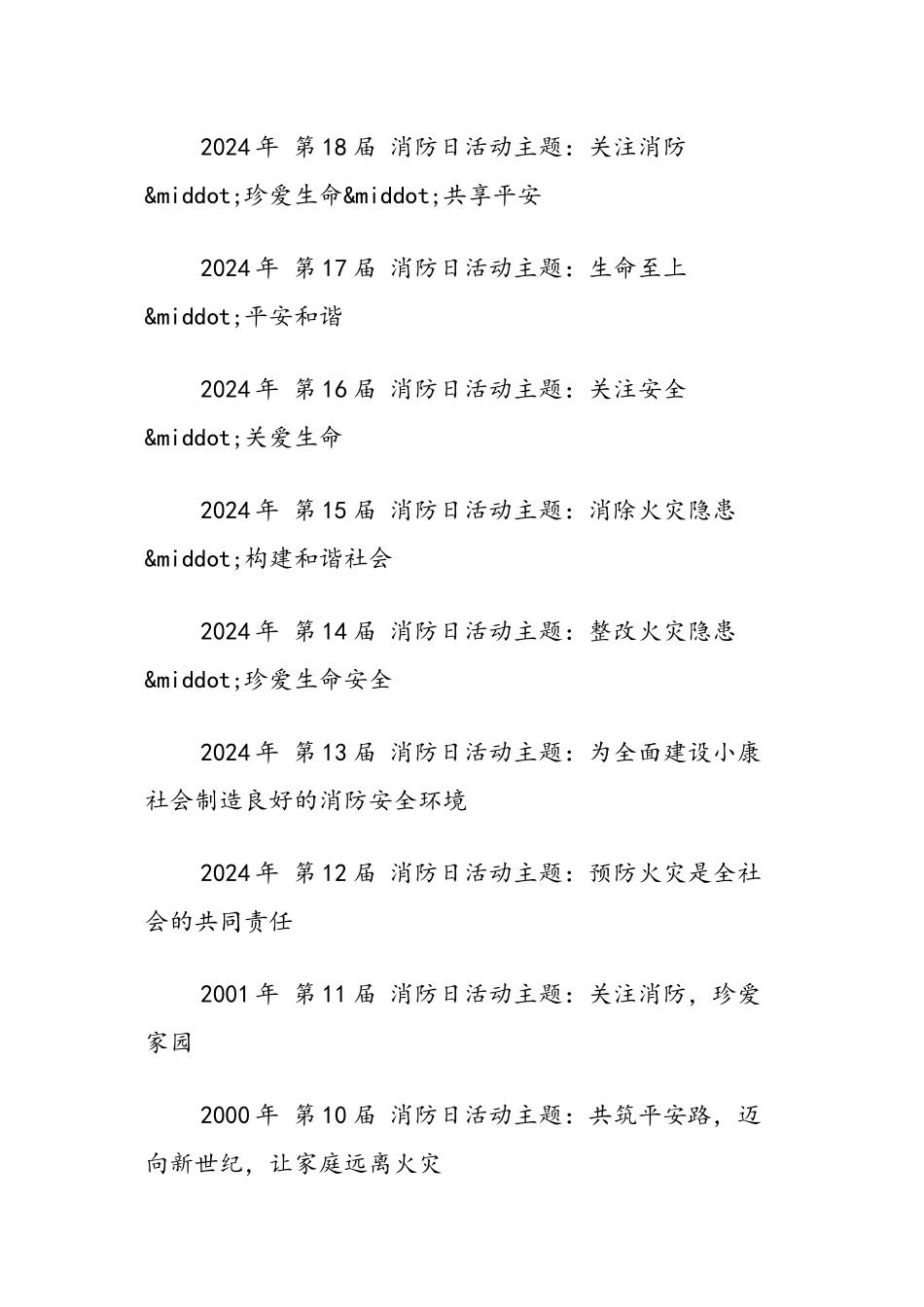 2024年119消防宣传日由来及历年主题荐读-范文汇编_第3页