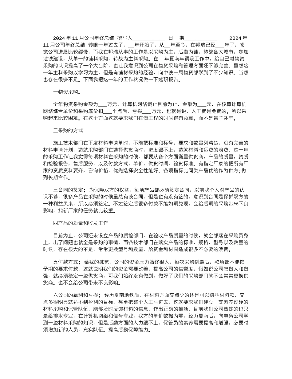 2024年11月公司年终总结_第1页