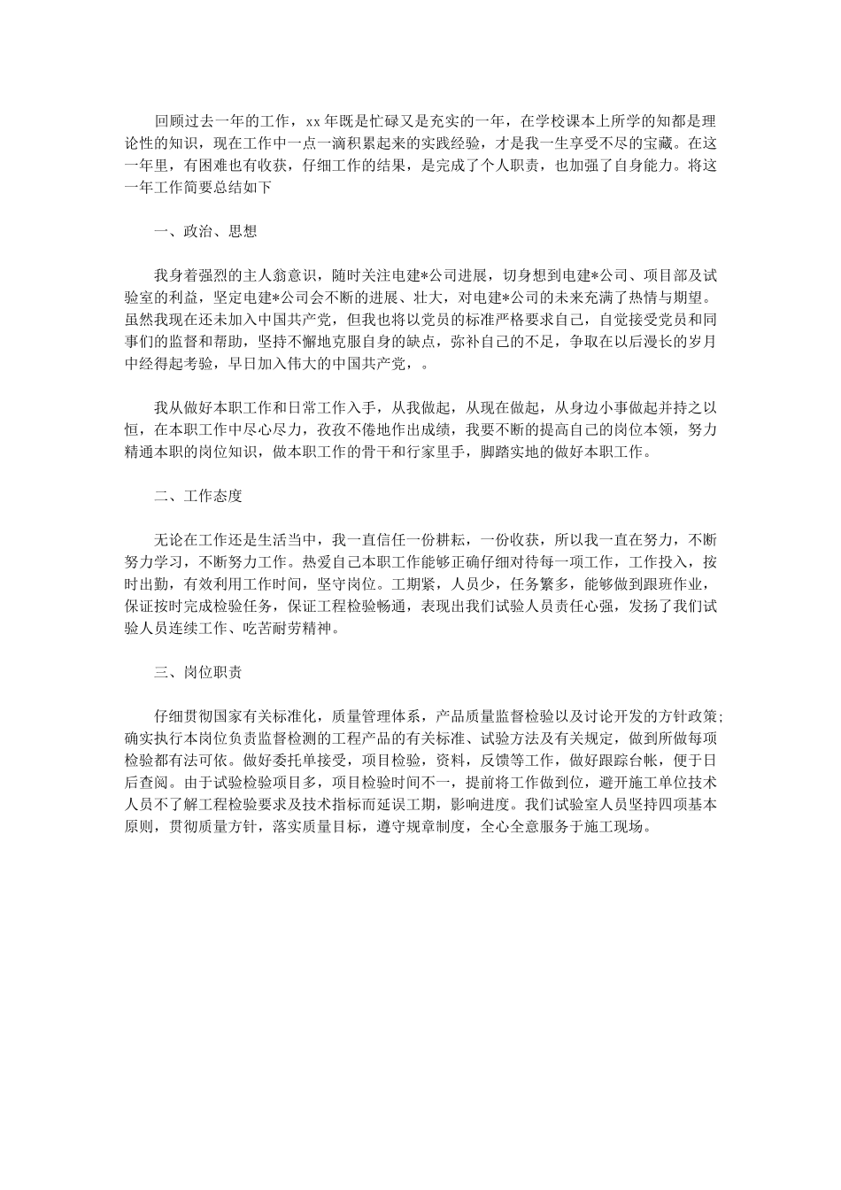 2024年11月技术个人工作总结例文_第1页
