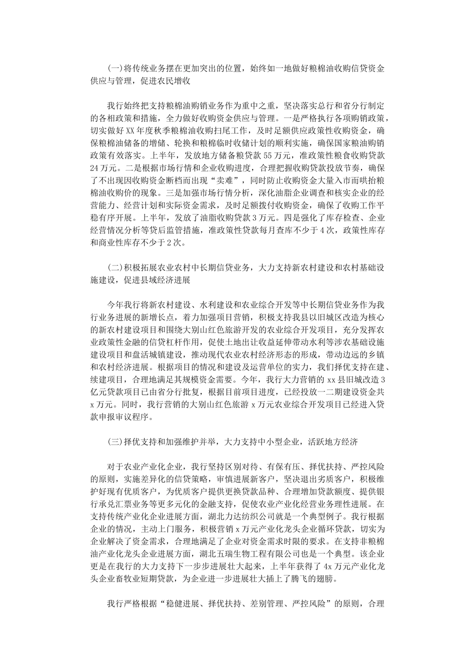 2024年20248银行上半年工作总结范本_第2页