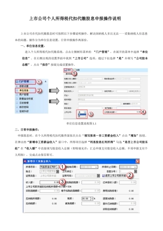 【2022精编】上市公司个人所得税代扣代缴股息申报操作说明