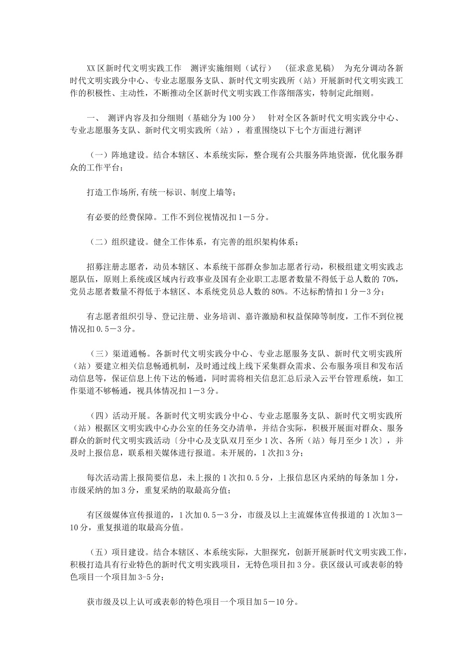 2024年[XX区新时代文明实践工作测评实施细则]_第1页