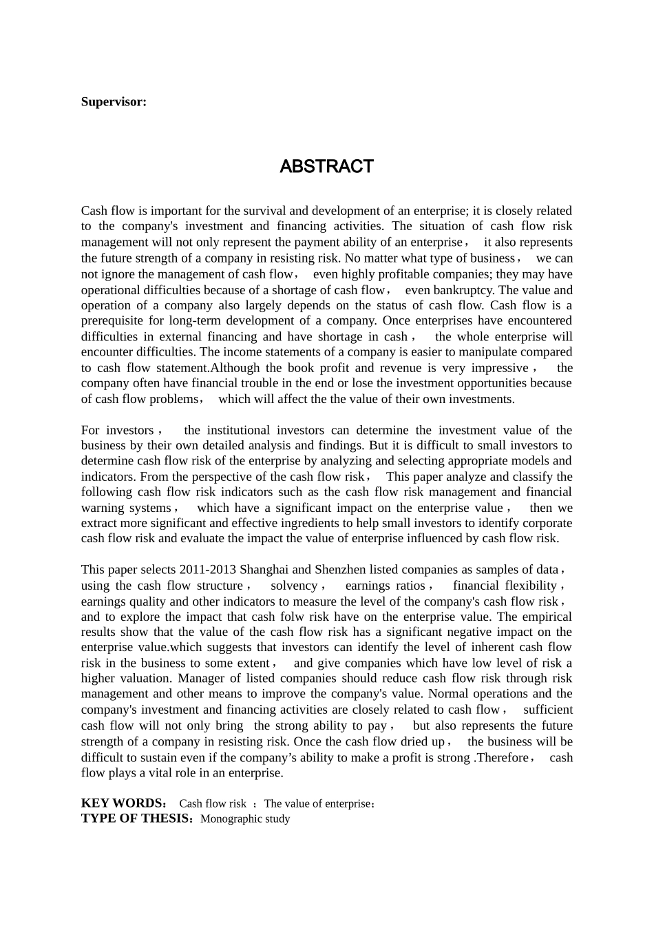【2022精编】上市公司现金流风险对企业价值影响研究_第2页