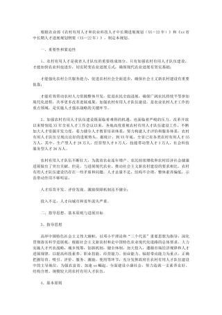 2024年【农村实用人才中长期发展规划】