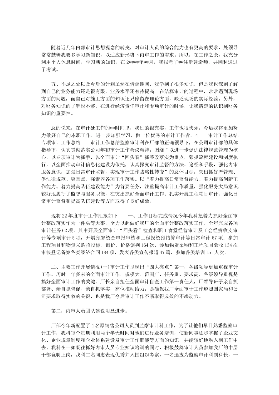 2024年专项审计工作总结最新_第2页