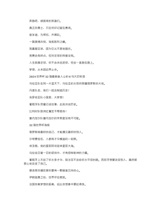 2024年世界杯文案