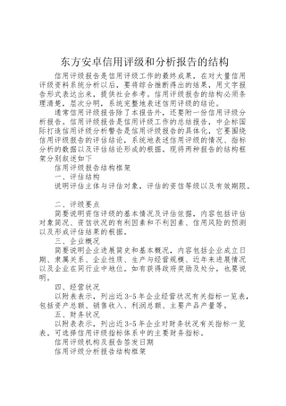2024年东方安卓信用评级和分析报告的结构-