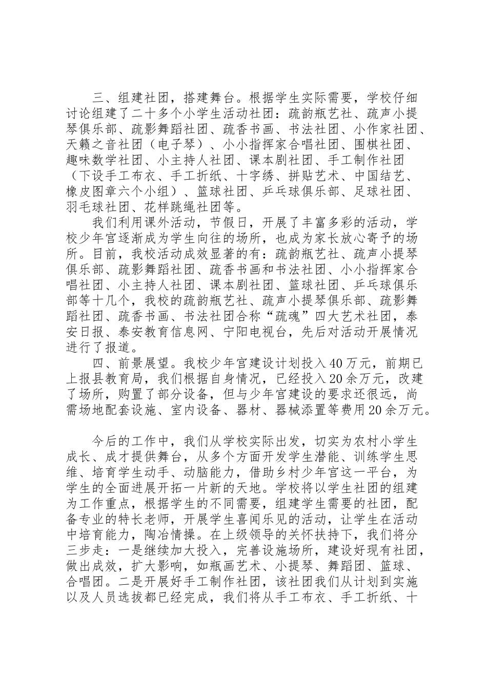 2024年东疏镇第一小学少年宫建设情况汇报-_第2页