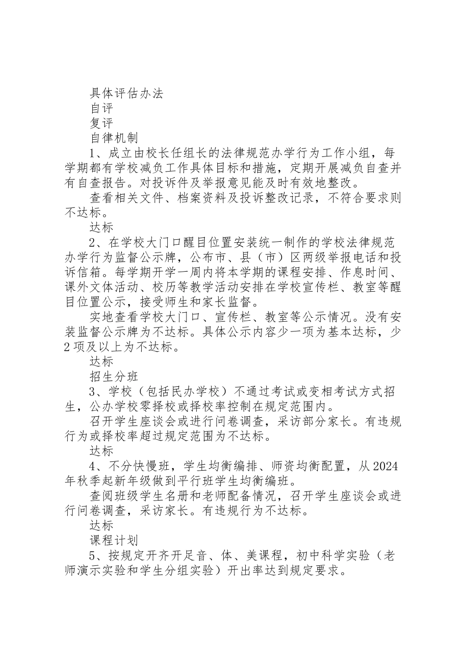 2024年东镇小学“规范办学行为”自查报告-_第3页