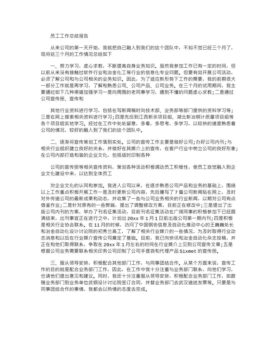 2024年个人工作总结-员工工作总结报告例文大全_第1页