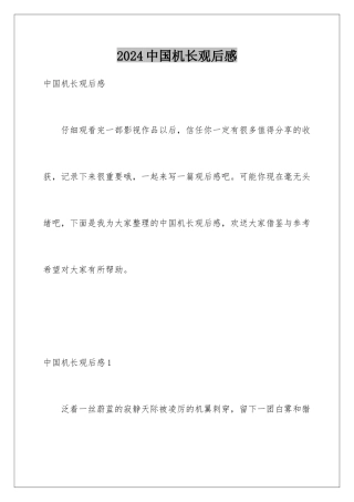 2024年中国机长观后感