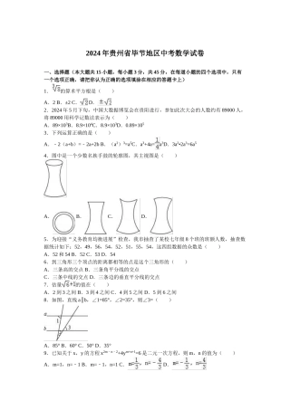 2024年中考数学试卷-zm毕节