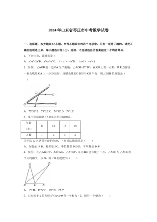 2024年中考数学试卷-z枣庄