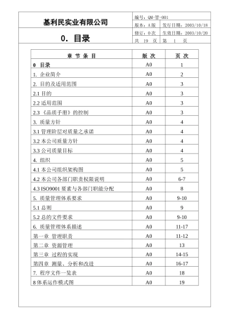 【2022精编】实业有限公司质量手册