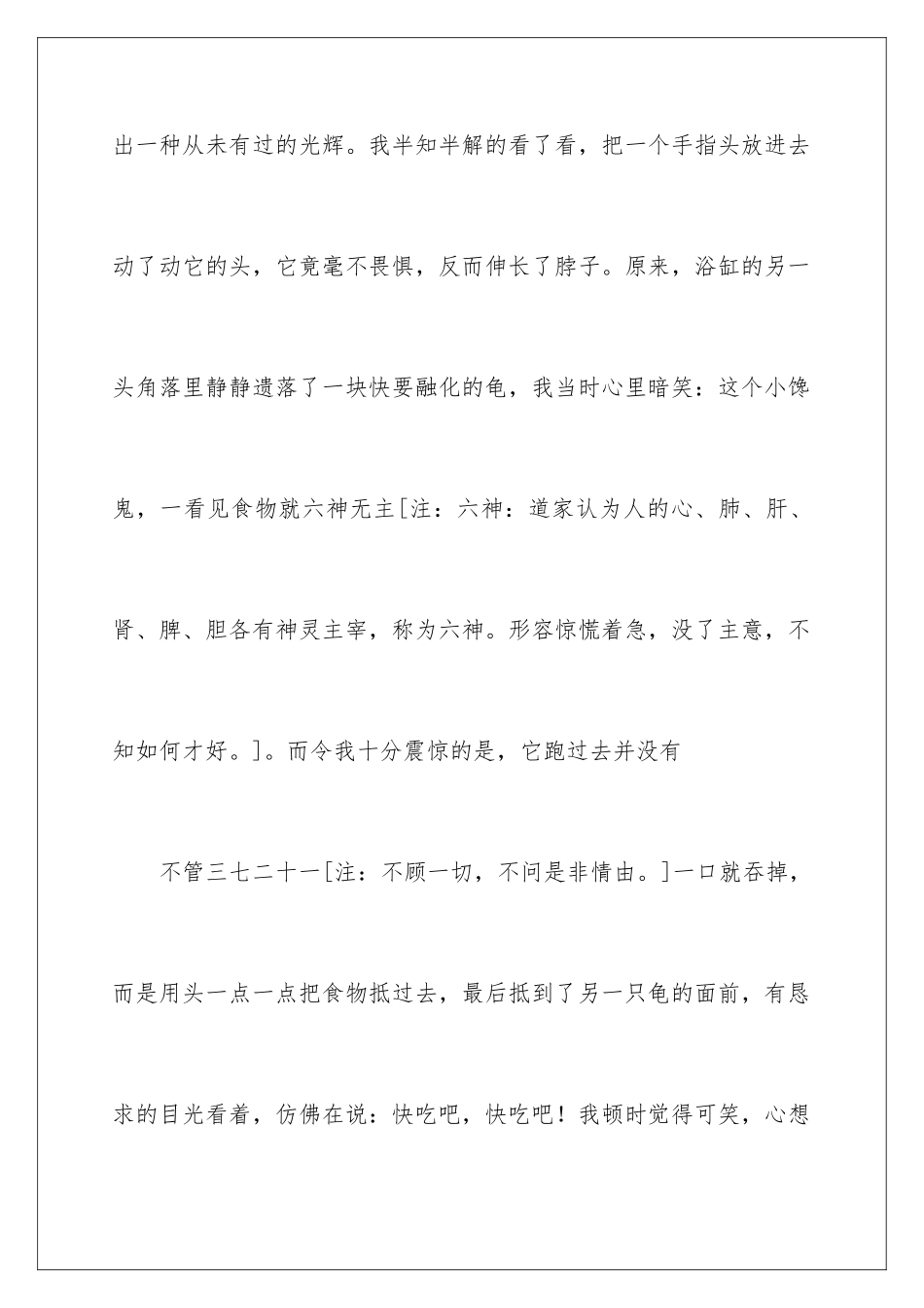 2024年乌龟的三年级作文6篇_第3页