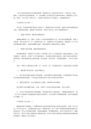 2024年产房护理工作计划