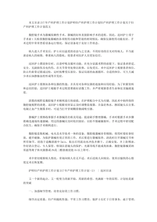 2024年产科护理工作计划