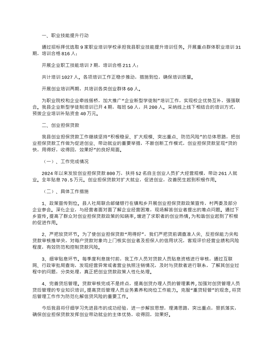 2024年人保局就业管理工作总结_第1页