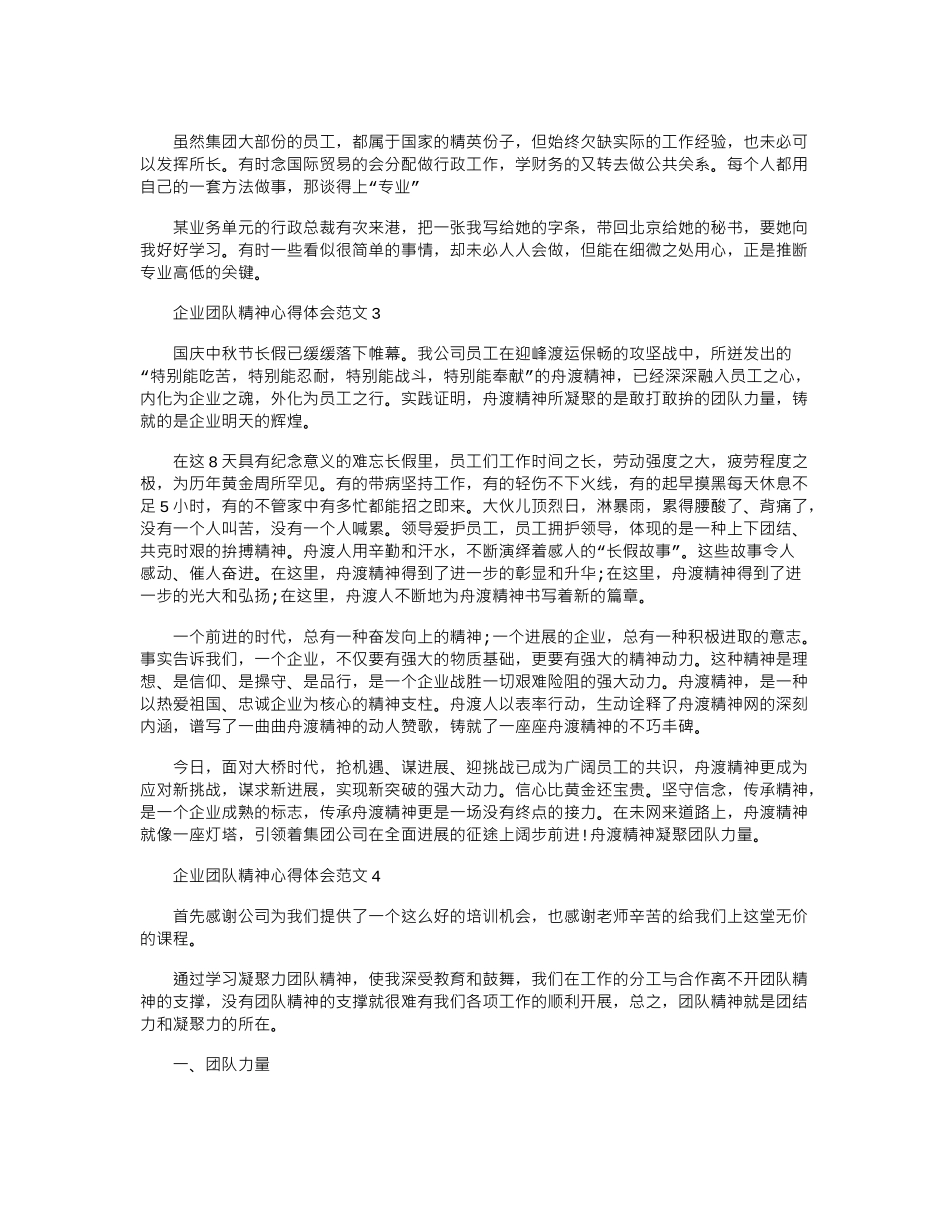 2024年企业团队精神心得体会范文word版_第2页