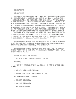 2024年会展策划方案案例