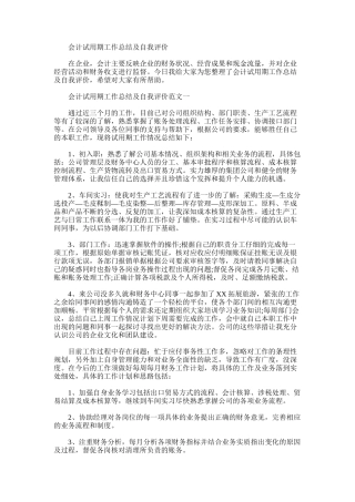 2024年会计试用期工作总结及自我评价