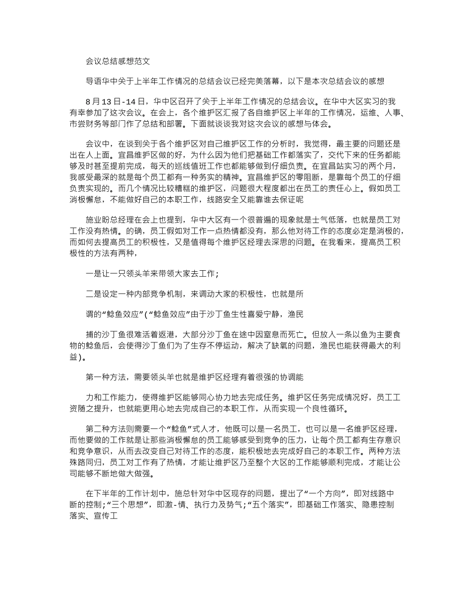 2024年会议总结感想例文_第1页