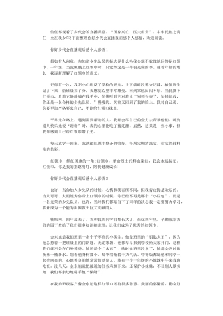 2024年你好少代会直播观后感个人感悟