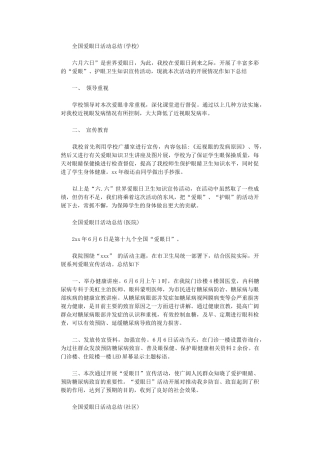 2024年全国爱眼日活动总结通用